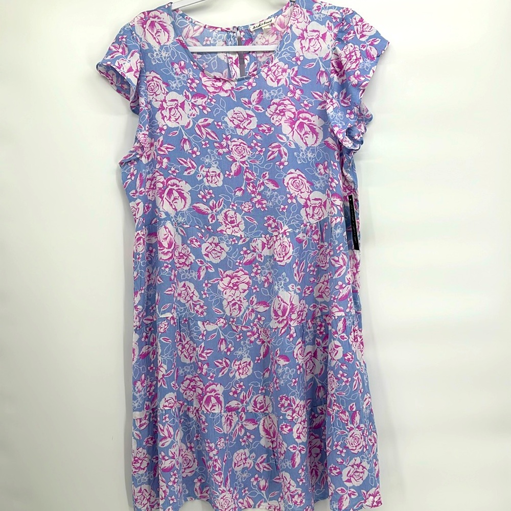 Derek Heart Flutter Sleeve Floral Babydoll Dress